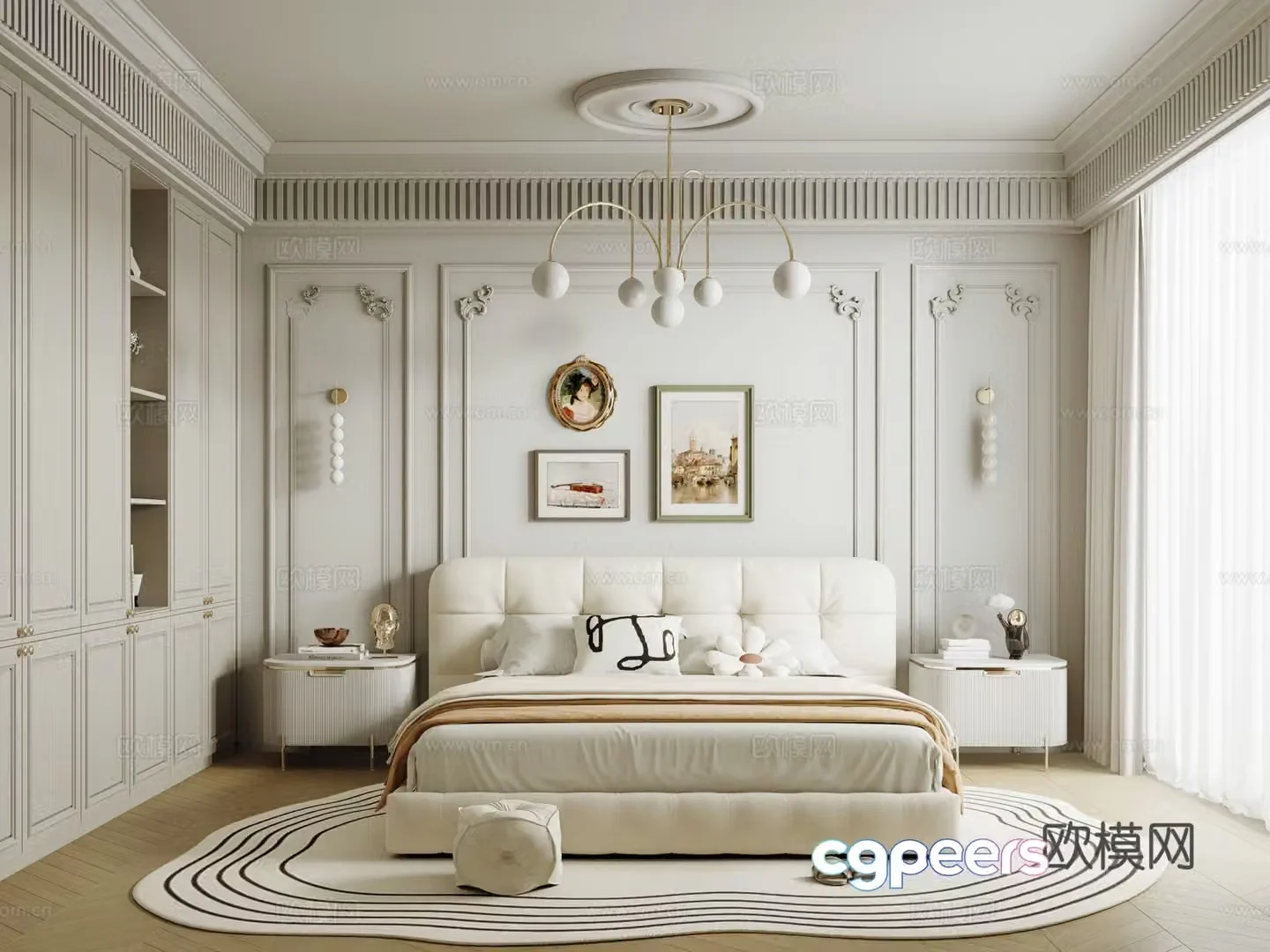 French home bedroom master bedroom 3d model