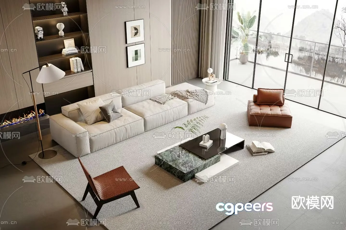Modern sectional sofa 3d model