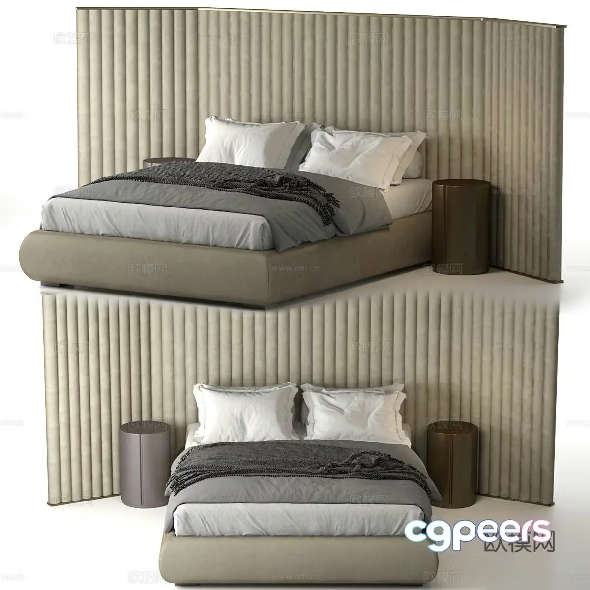 Double bed 3d model
