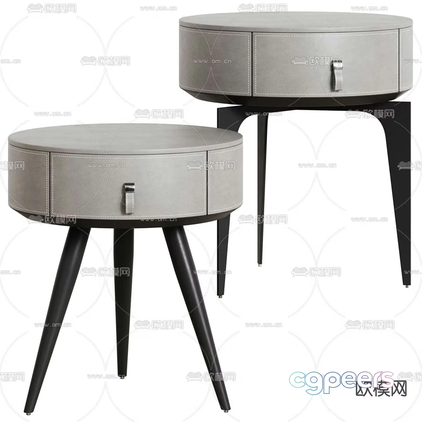 Round bedside table 3d model
