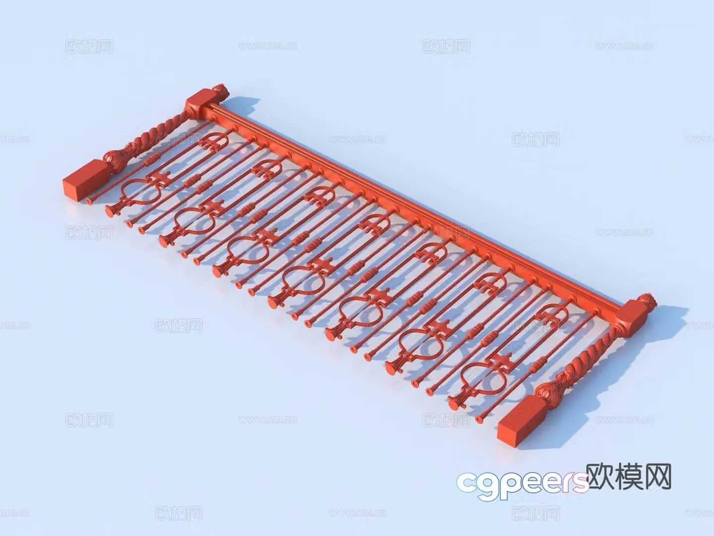 Guardrail Fence Railing Wrought Railing 3D Model