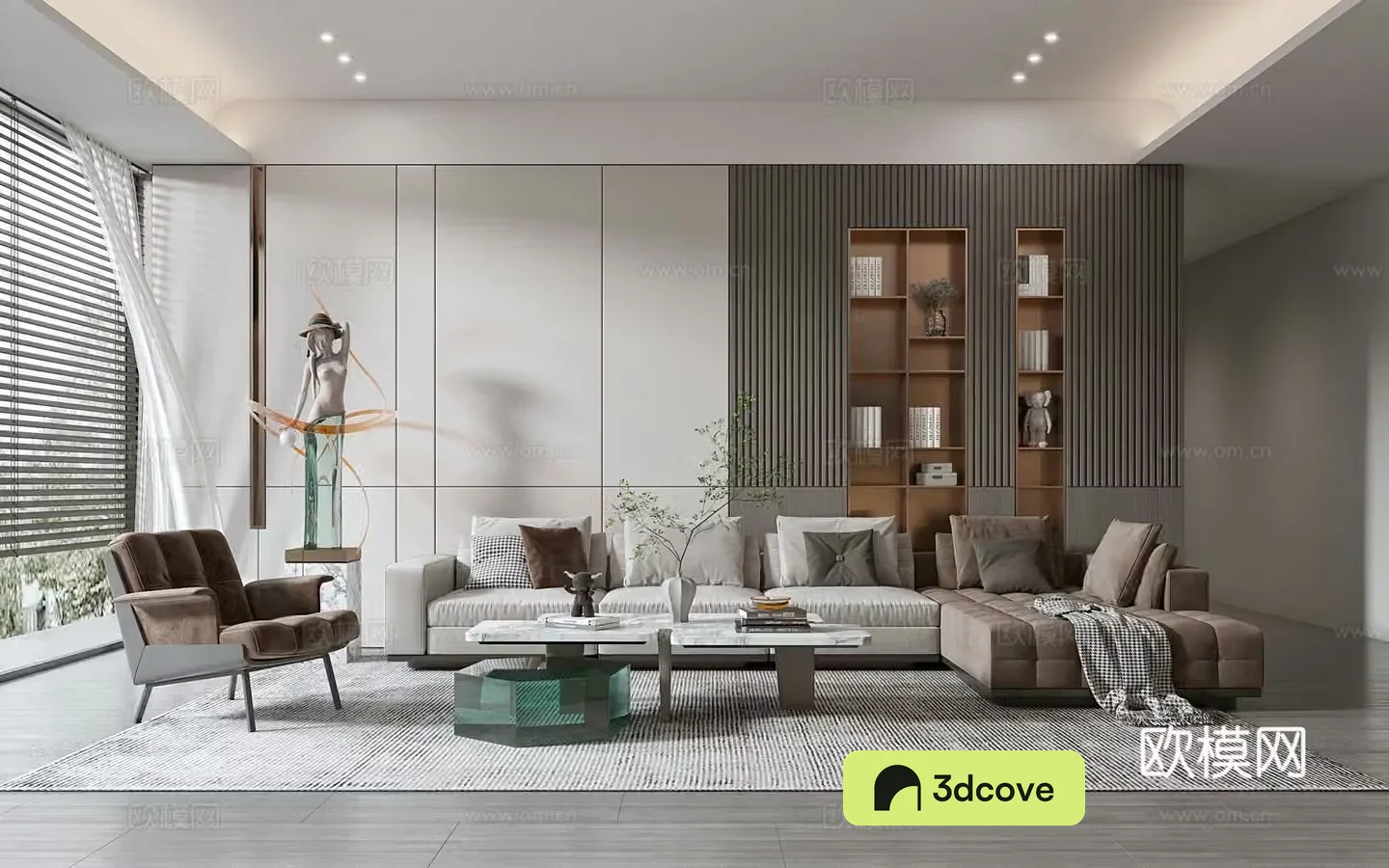 Modern living room Modern sofa coffee table combination Modern background wall