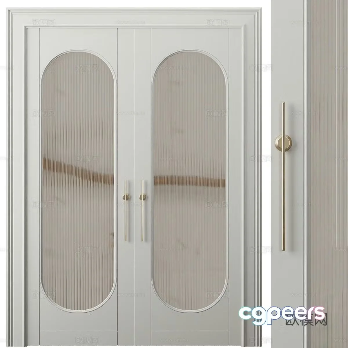 Double-opening door glass door Changhong glass door Simple glass door Entrance door Bathroom glass 3D model