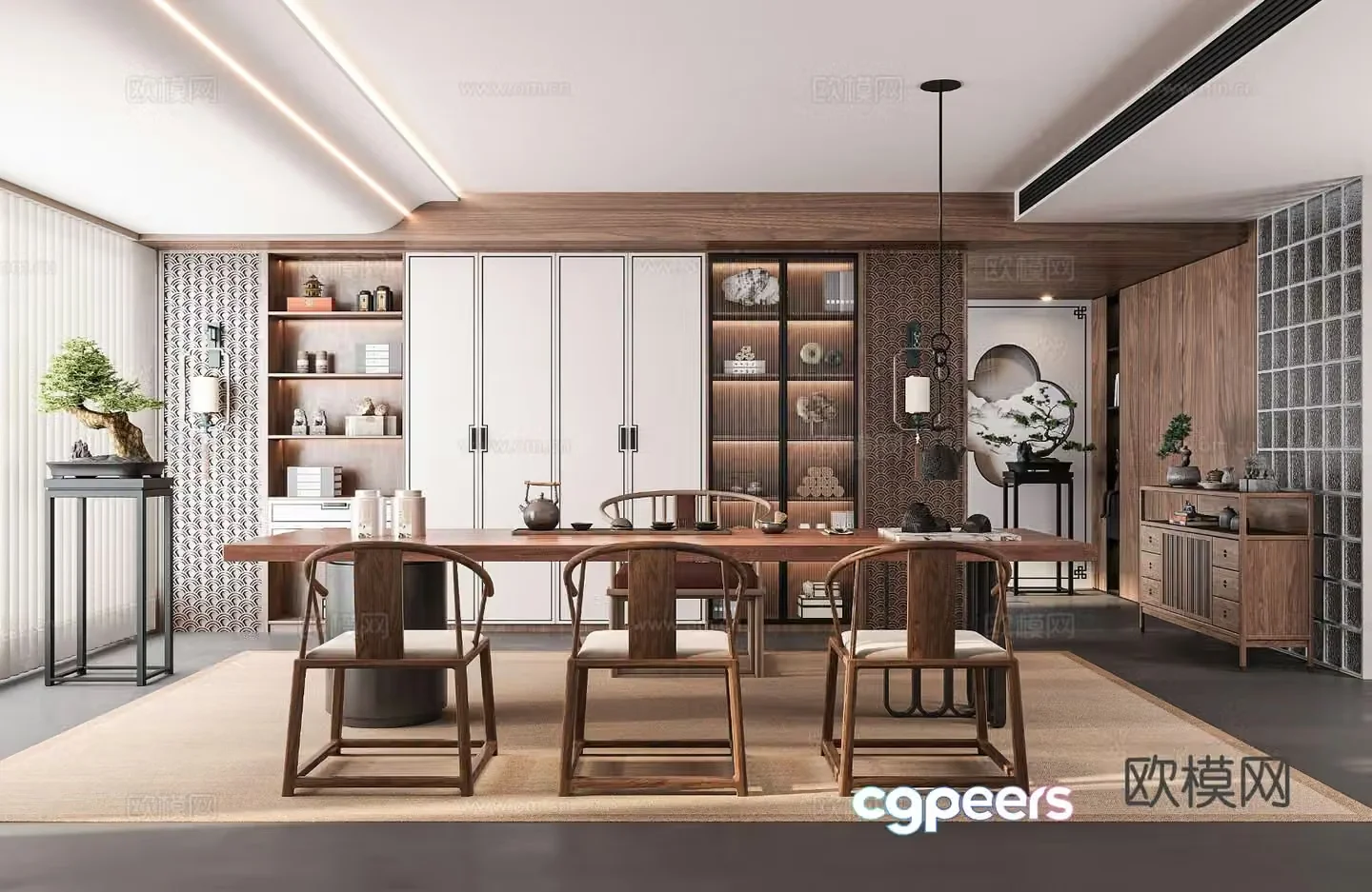 New Chinese tea room 3d model