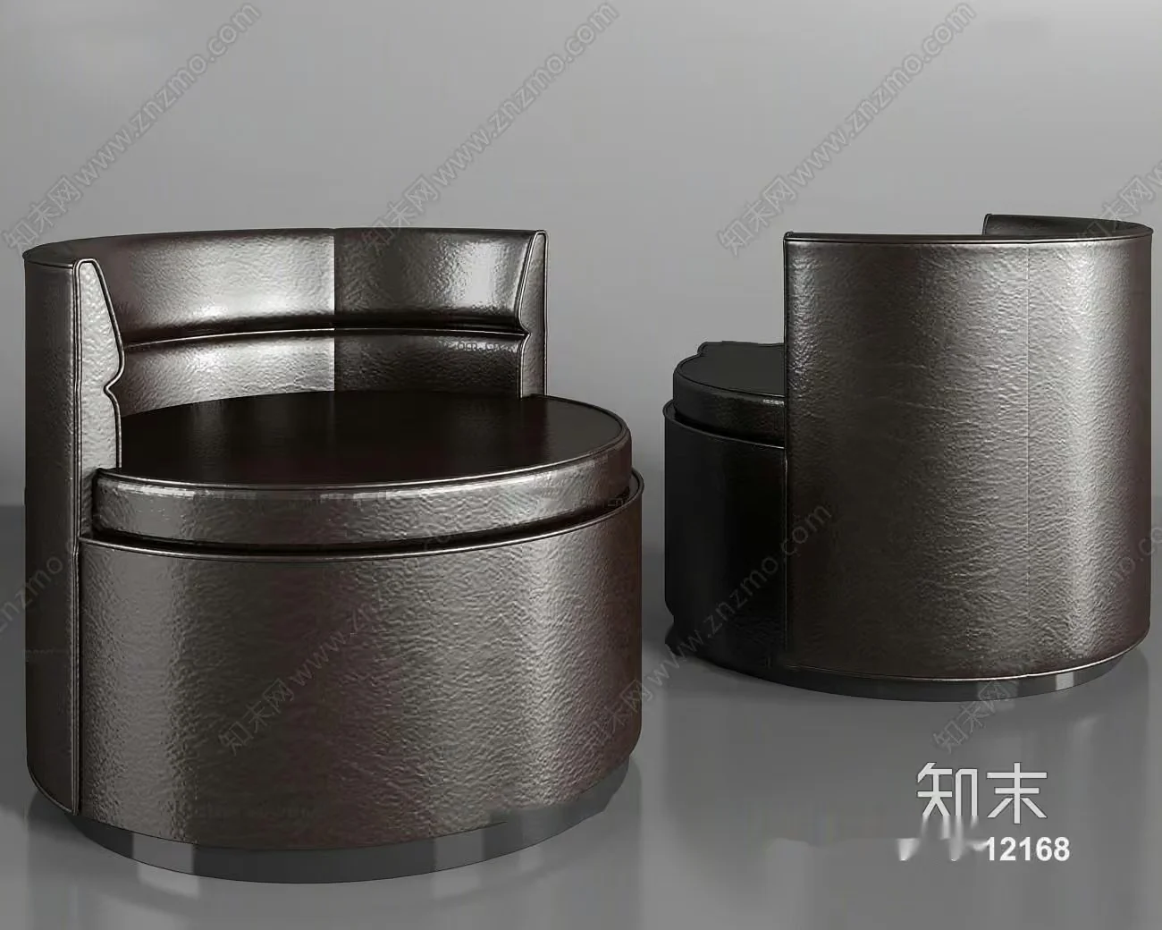 Modern Brown Leather Chairs 3D Model – 11299 – VRAY Render