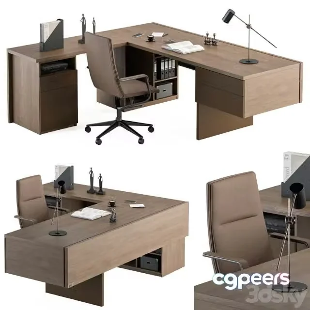 3ds Max Free – Boss Desk Wood and MDF – Office Furniture 243