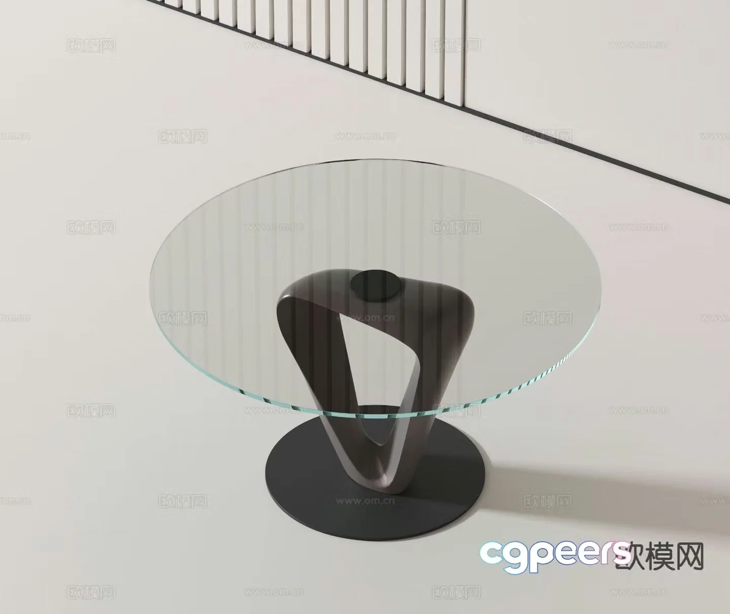 Modern glass dining table round dining table 3d model