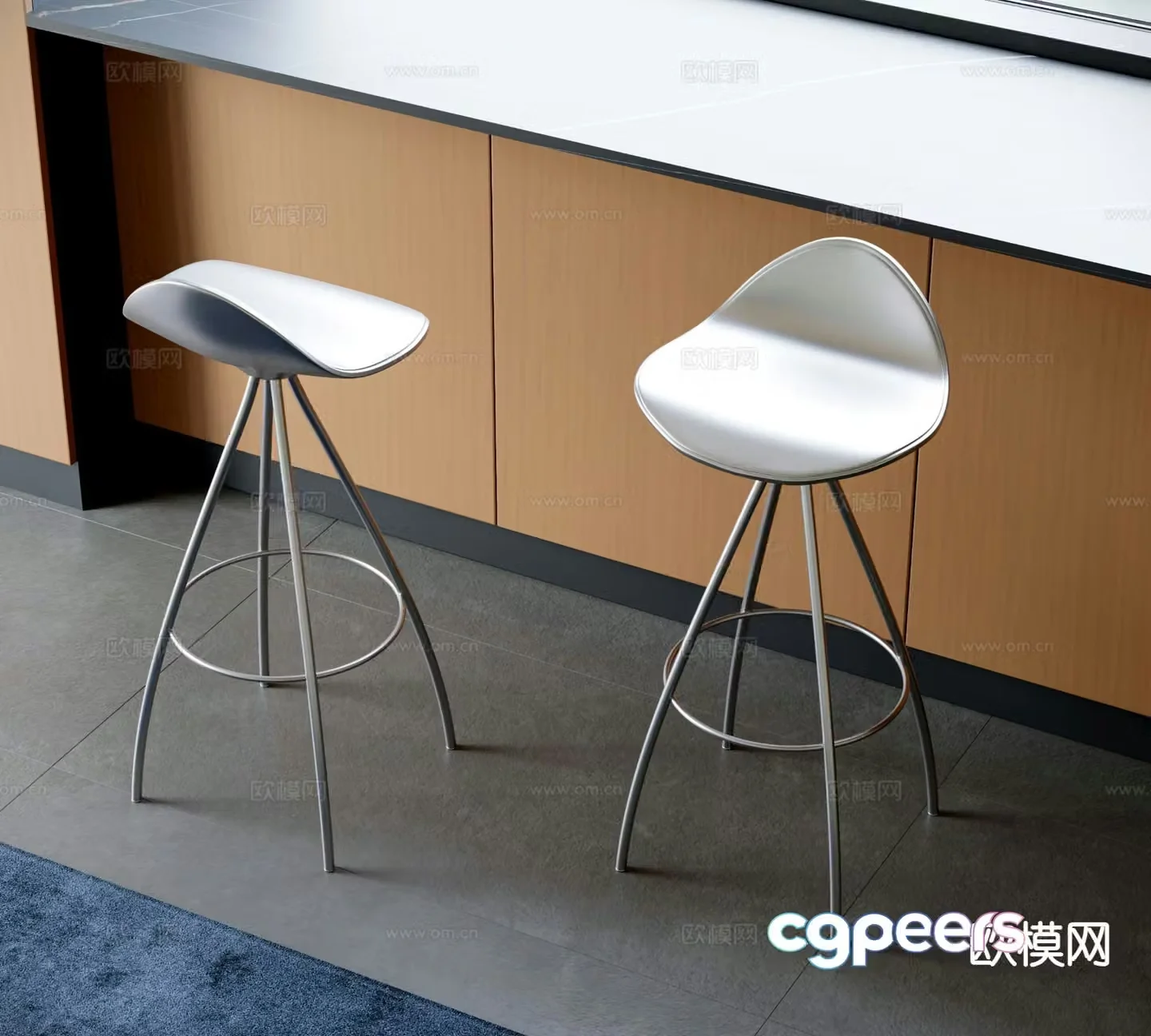 Modern bar stool bar stool high stool 3d model