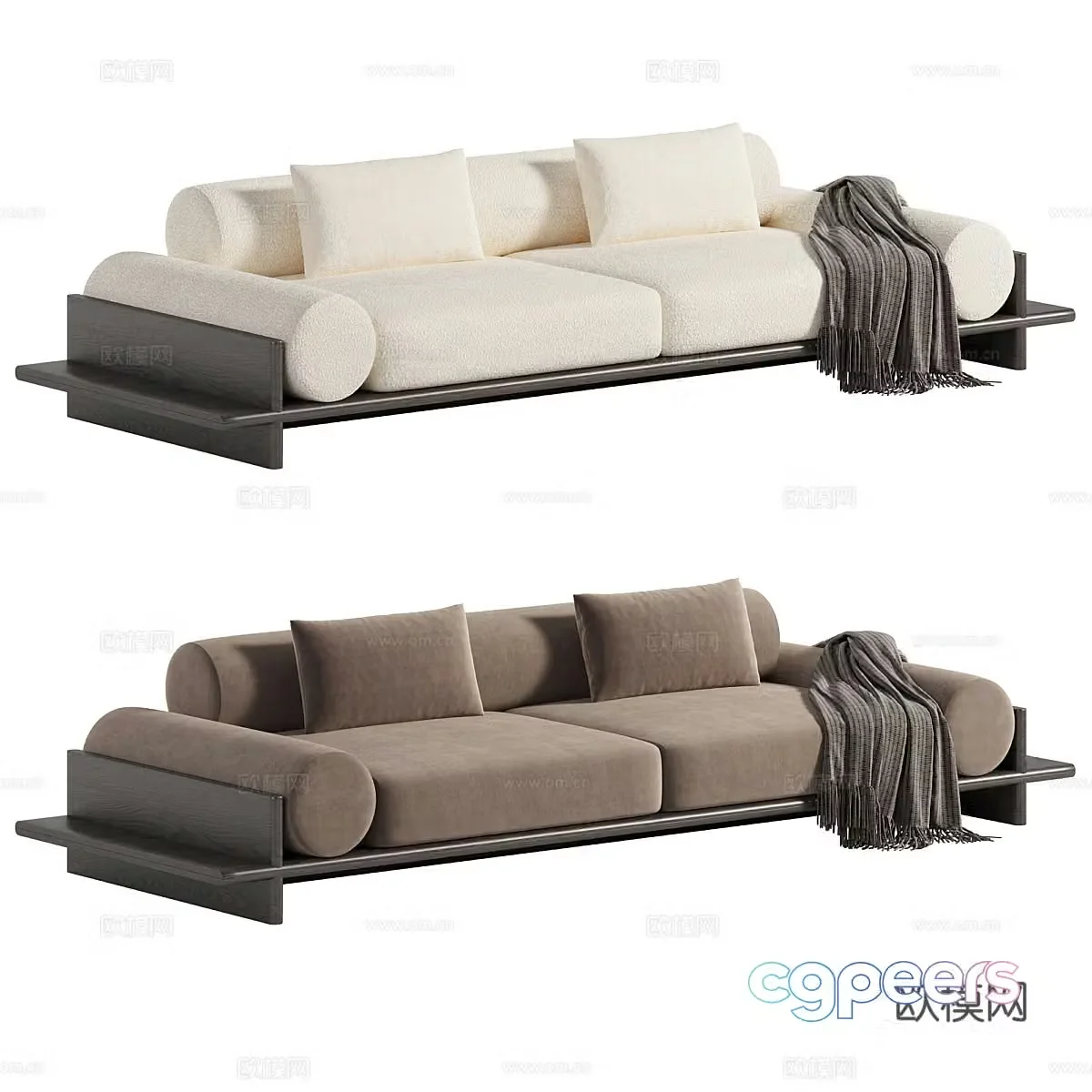 New Chinese style sofa multi-person sofa 3D model