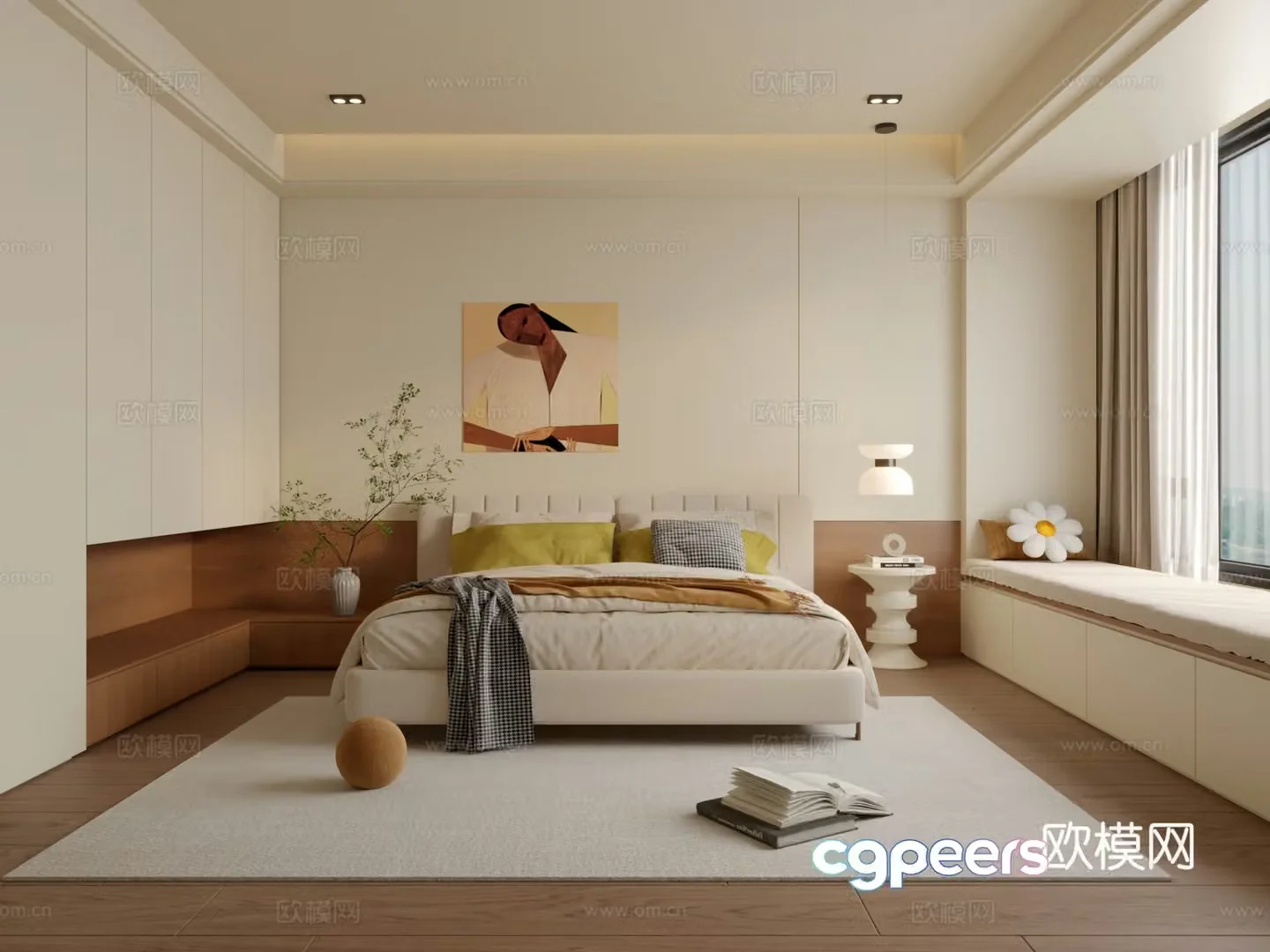 Modern medieval bedroom 3d model