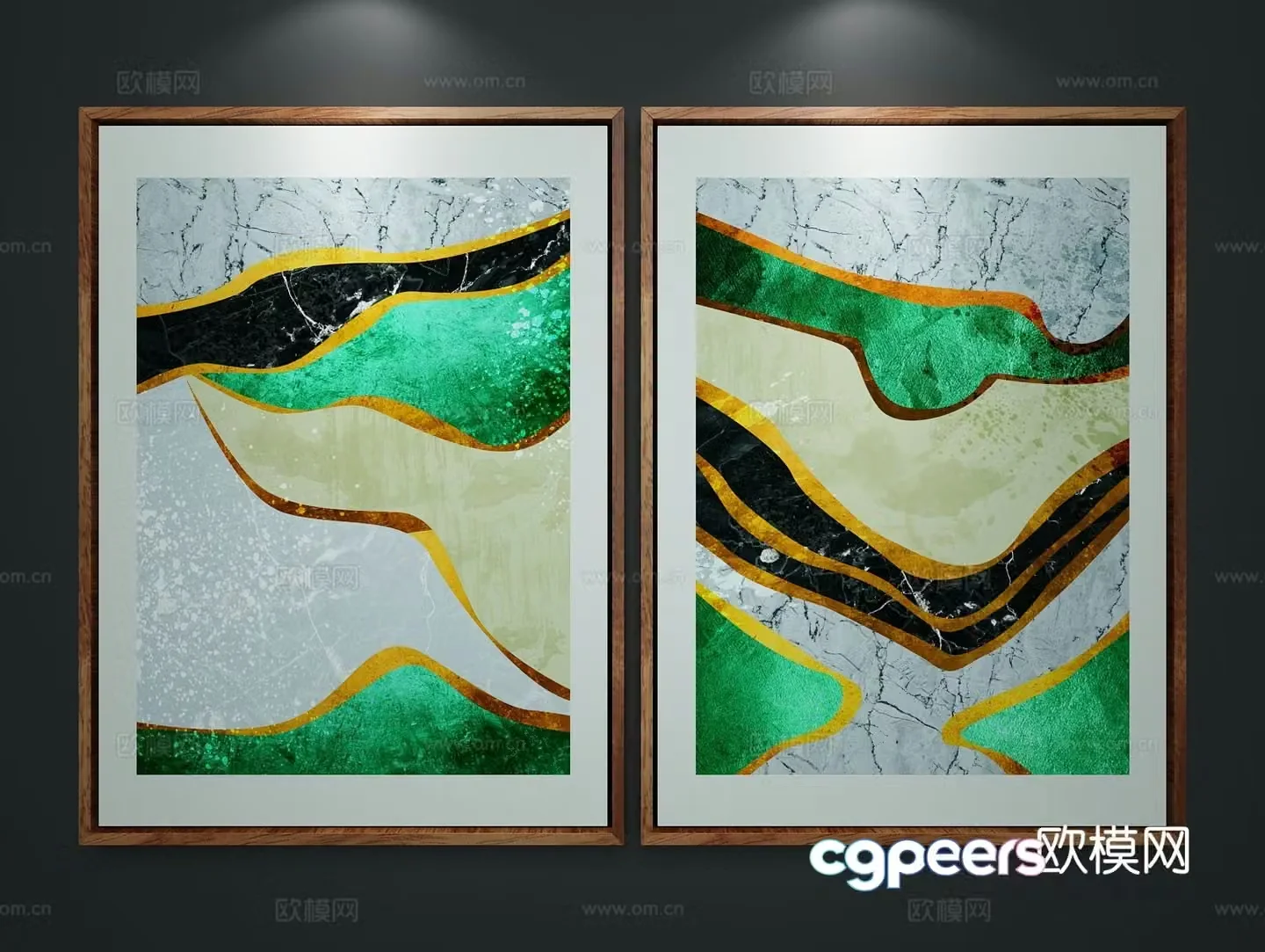 Nordic decorative painting abstract hanging painting 3d model