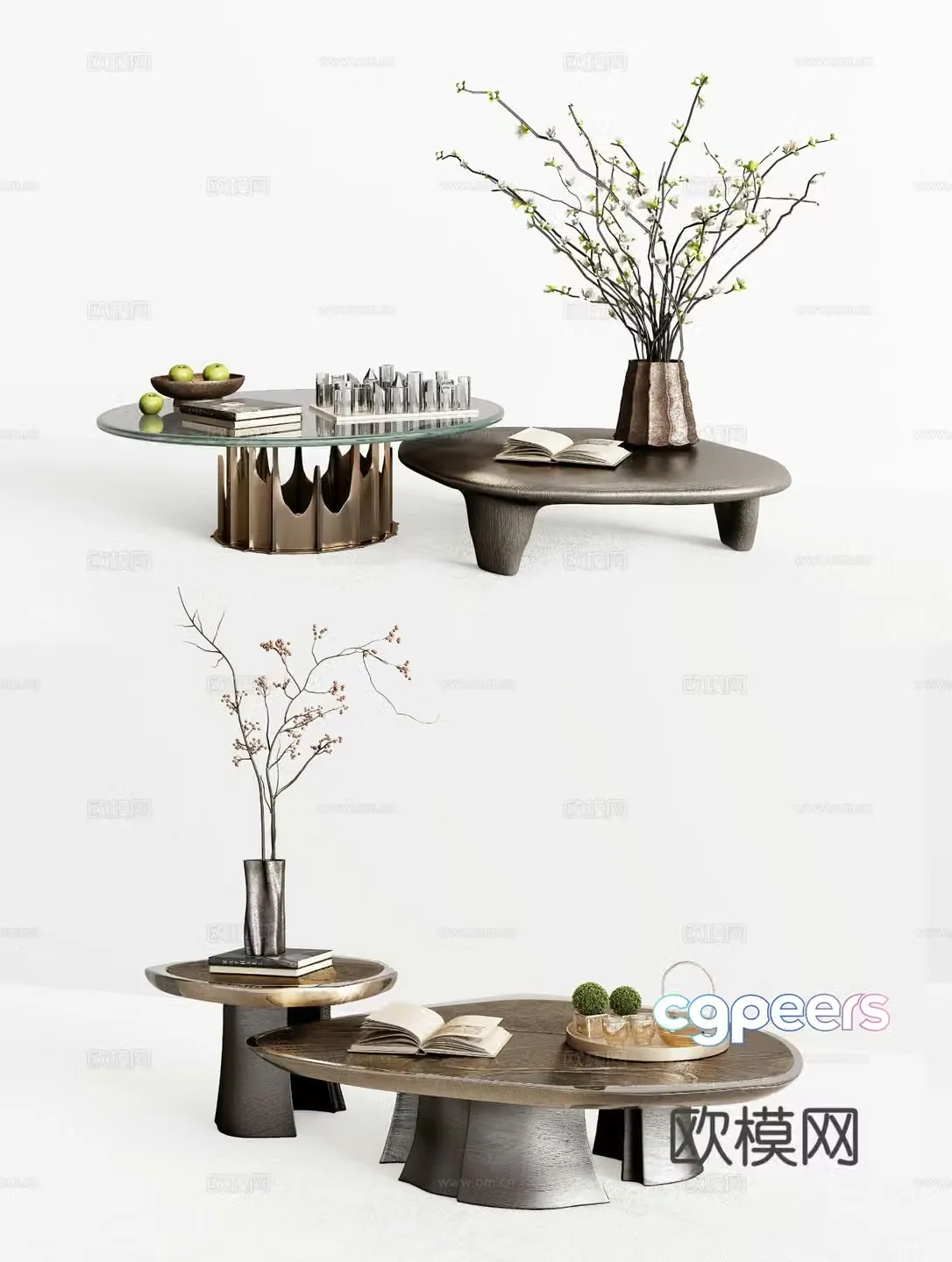 Italian coffee table 3D model of mother-in-law coffee table