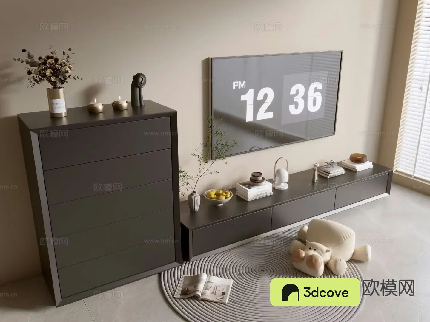 Medieval style TV cabinet