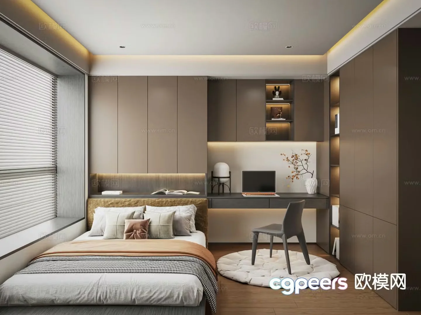 Italian tatami bedroom 3d model