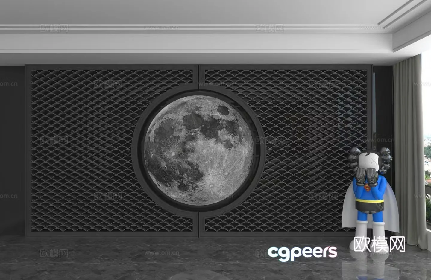 Modern background wall 3d model