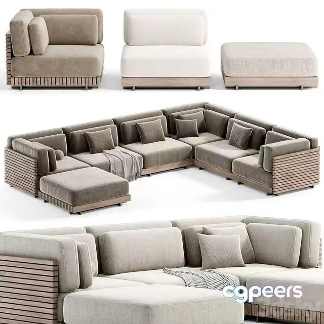 3ds Max Free – The Caicos Outdoor Sofa 02 by design-milk, Modular sofa