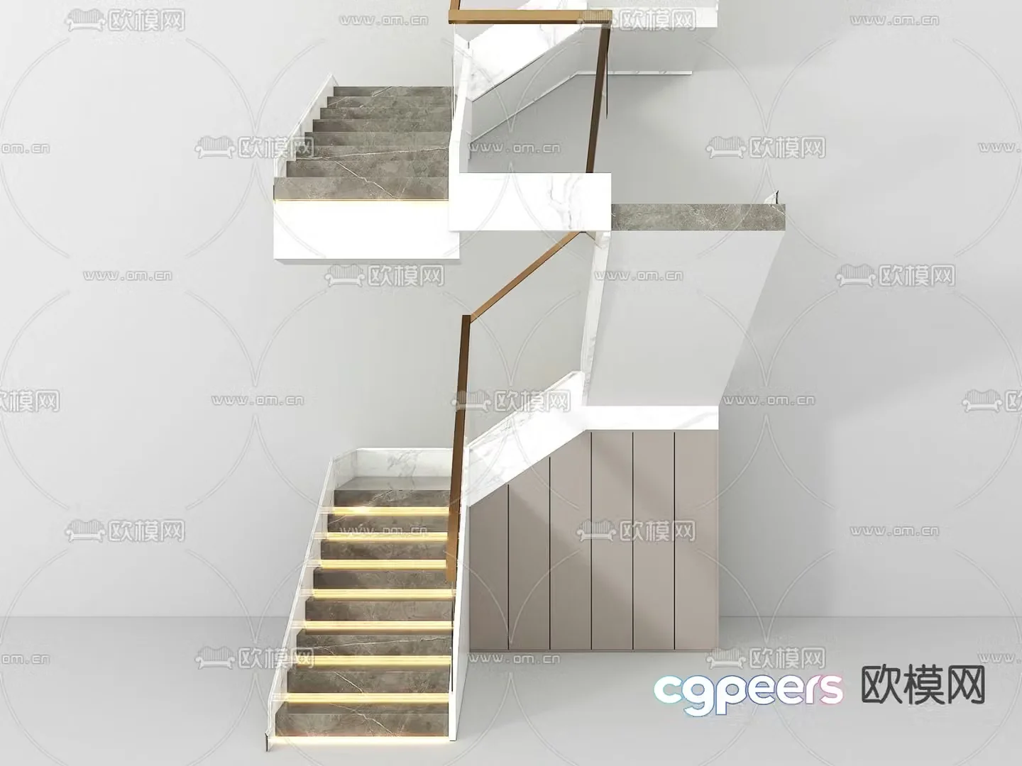 Corner staircase 3d model