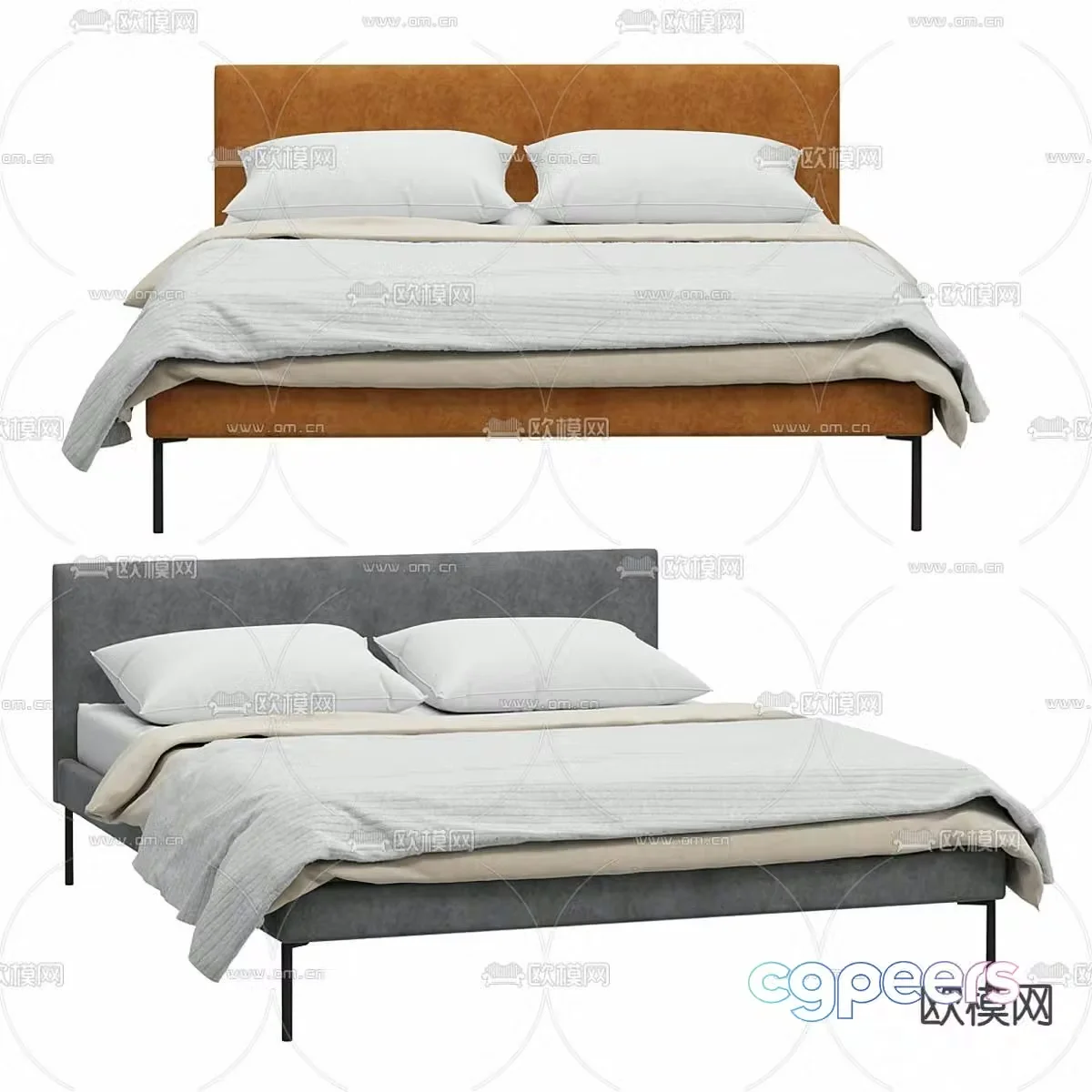 AMYEN double bed 3d model