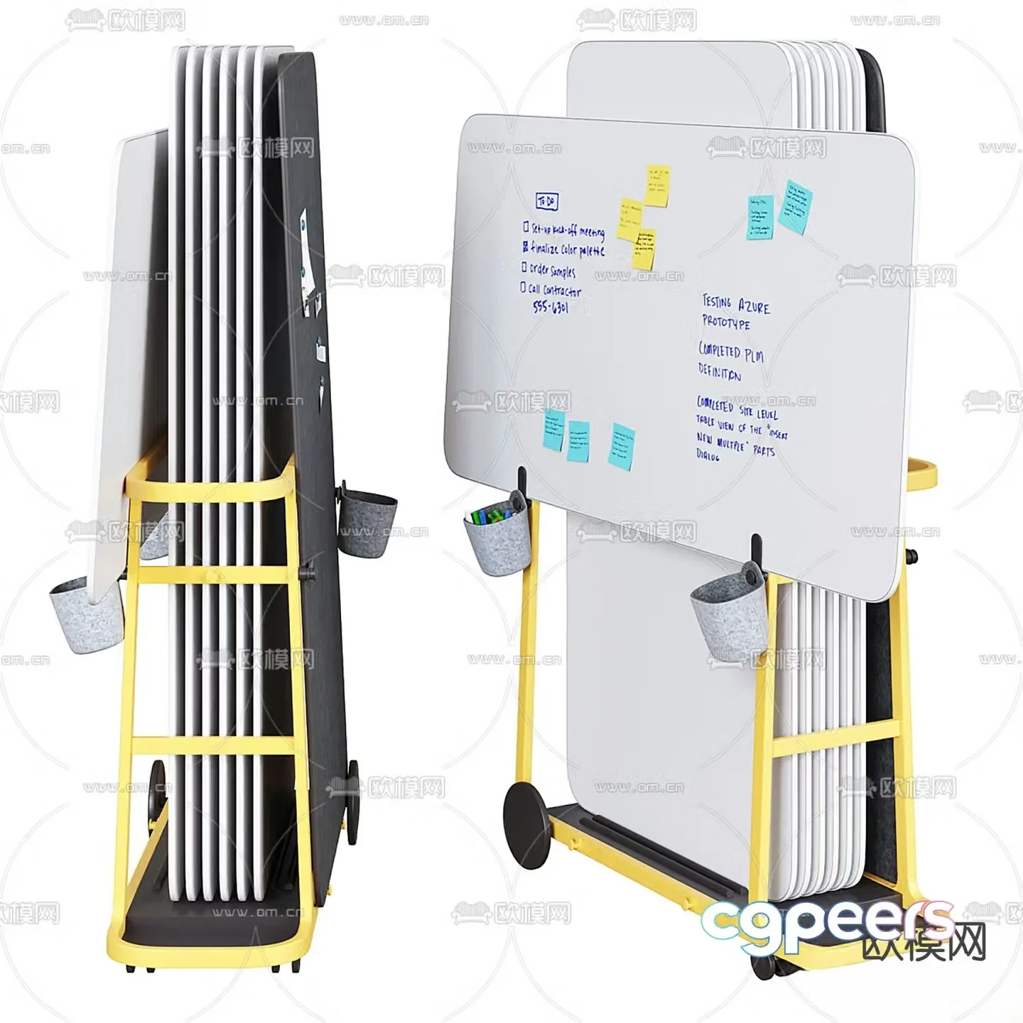 Flexible cart whiteboard 3d model