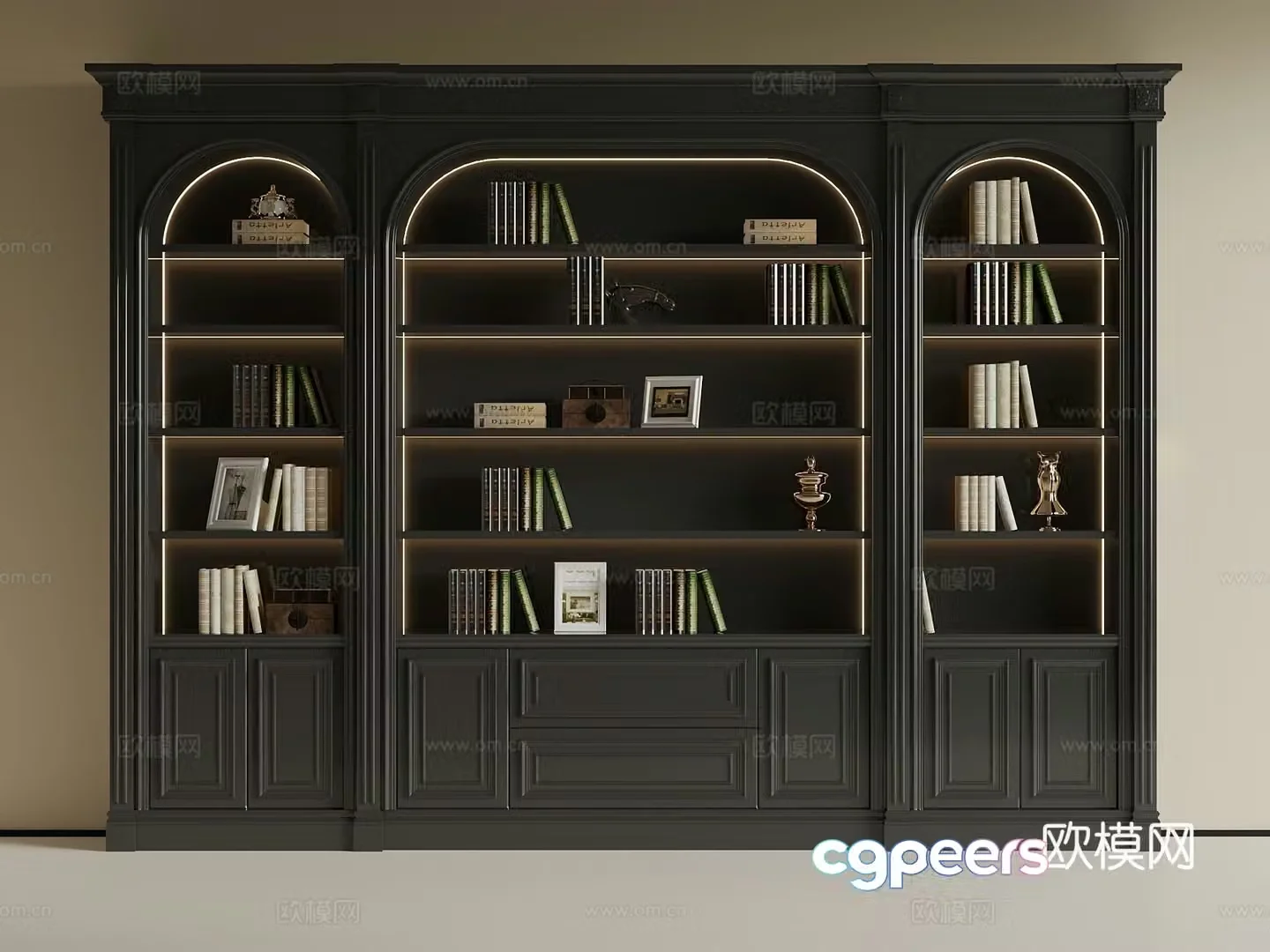 French bookcase 3d model