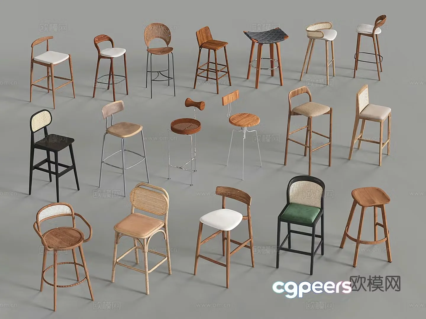 Wasabi Middle Style Bar Chair Bar Chair High Chair Bar Stool Bar Stool 3D Model