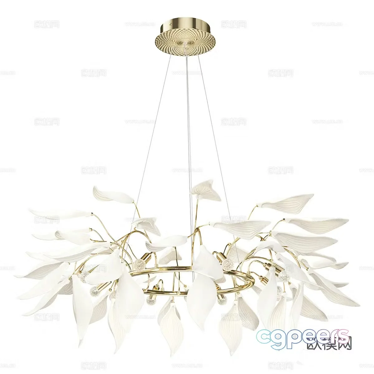 Light luxury chandelier living room chandelier 3d model