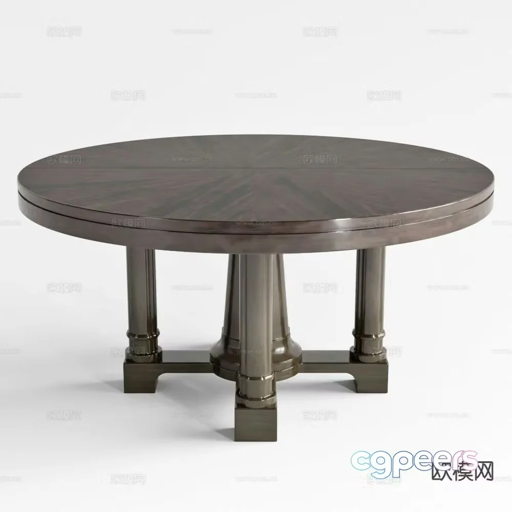 American dining table round table 3d model
