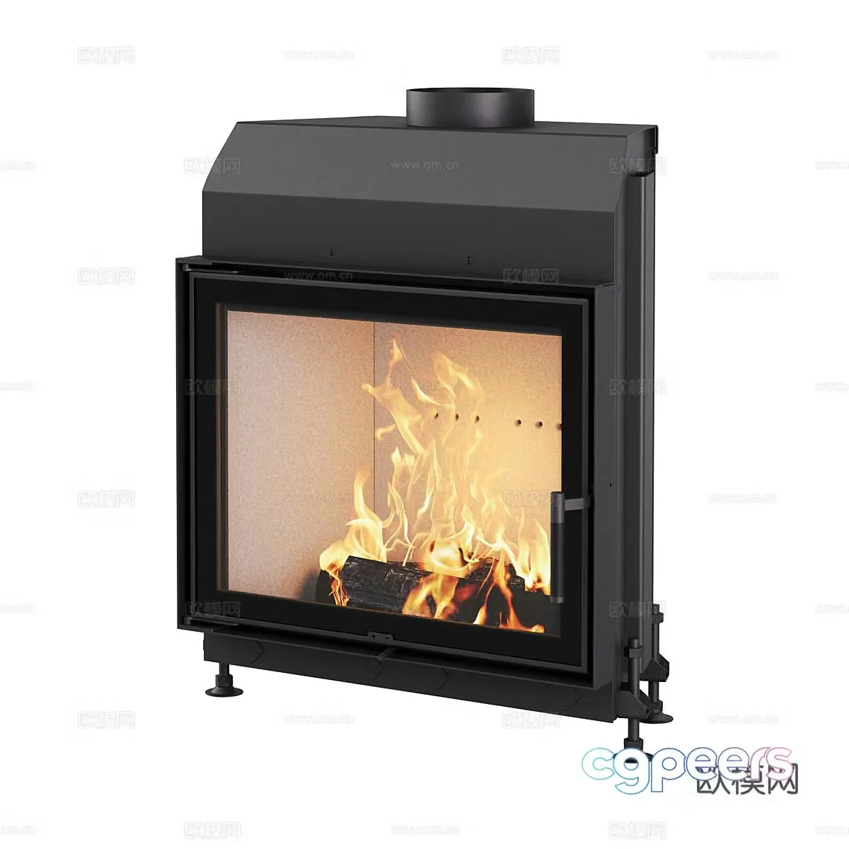 Nordic minimalist fireplace independent fireplace 3d model