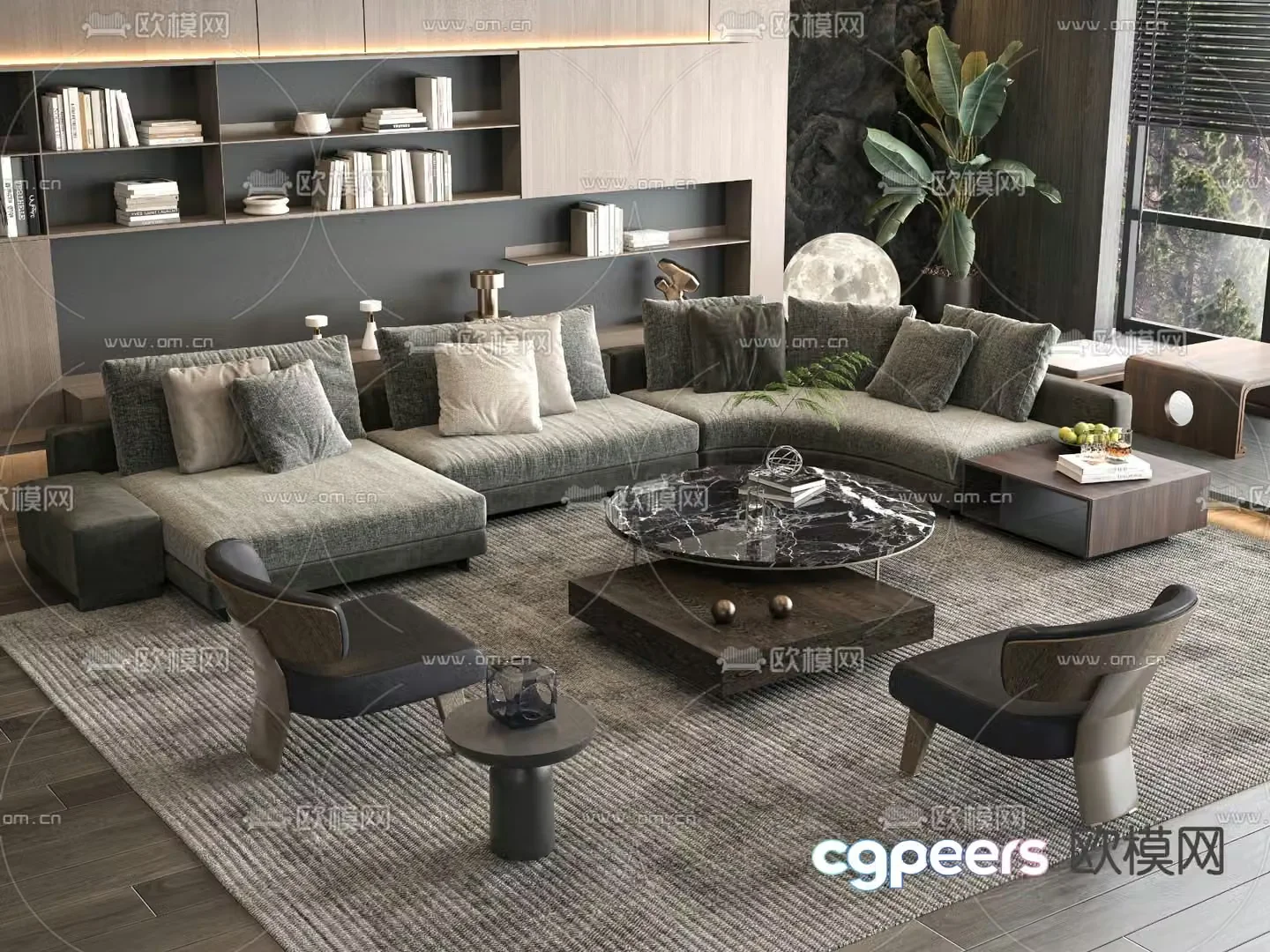 Fabric sofa modular sofa 3d model