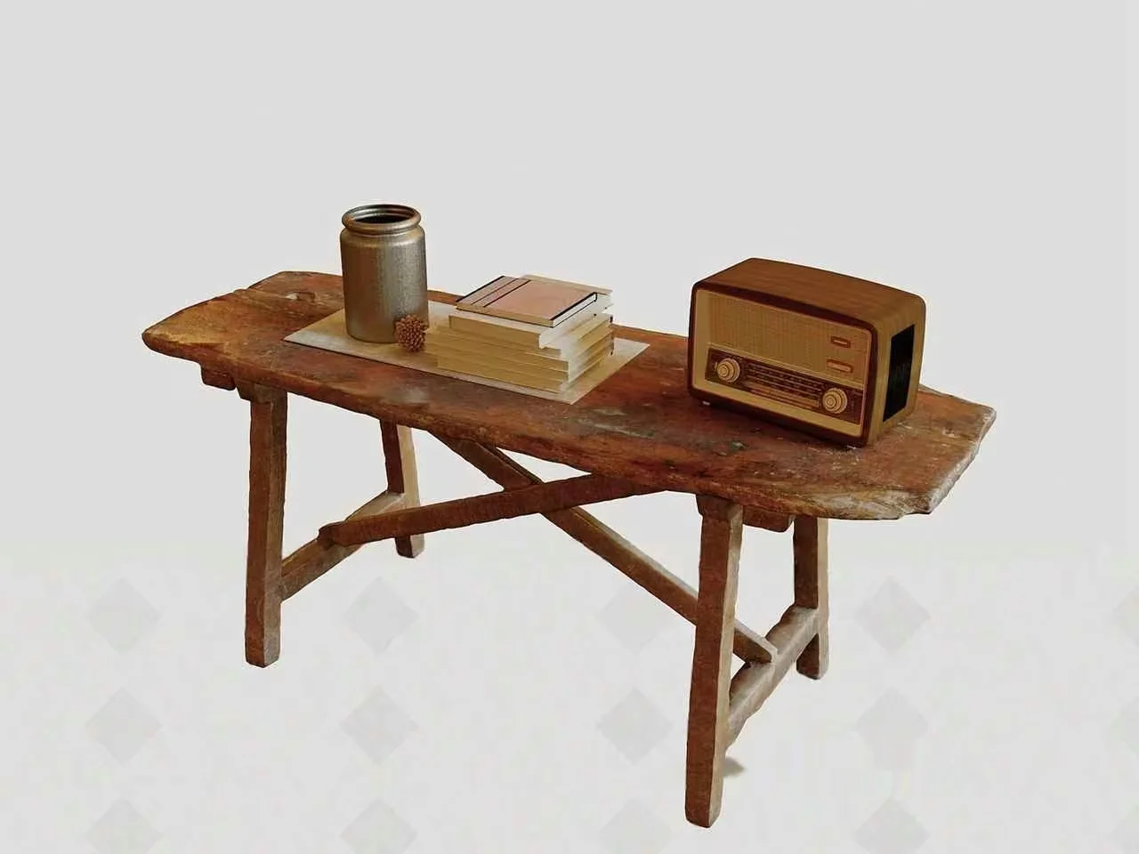 Rustic Wooden Bench 3D Model – 10998 – CORONA Render