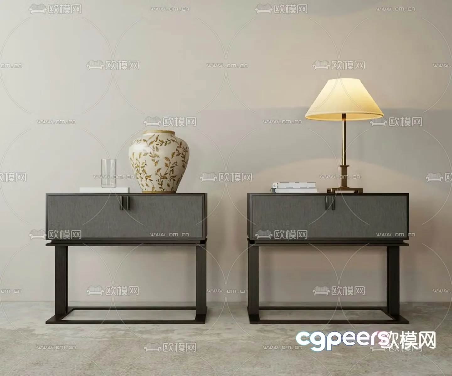 Modern bedside table 3d model