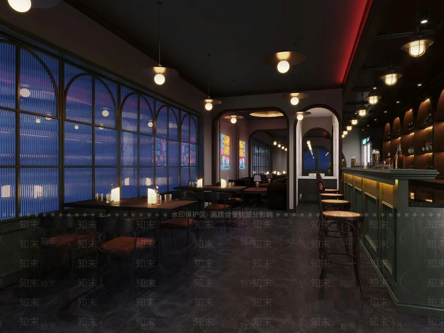 The Main Subject Is A Dimly Lit Bar With A Counter 3D Model – 13357 – VRAY Render