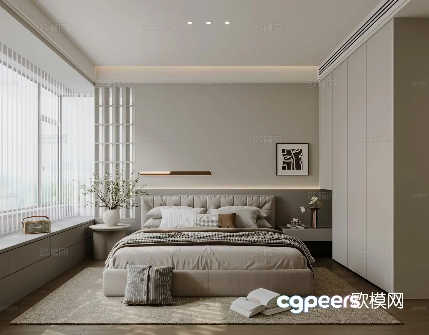 Modern bedroom master bedroom 3d model