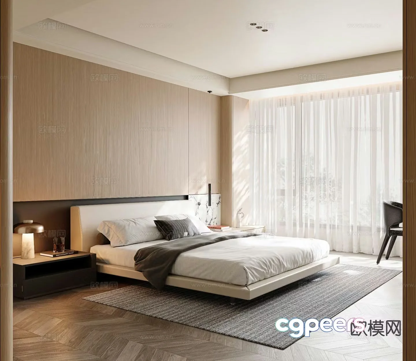 Modern bedroom master bedroom 3d model