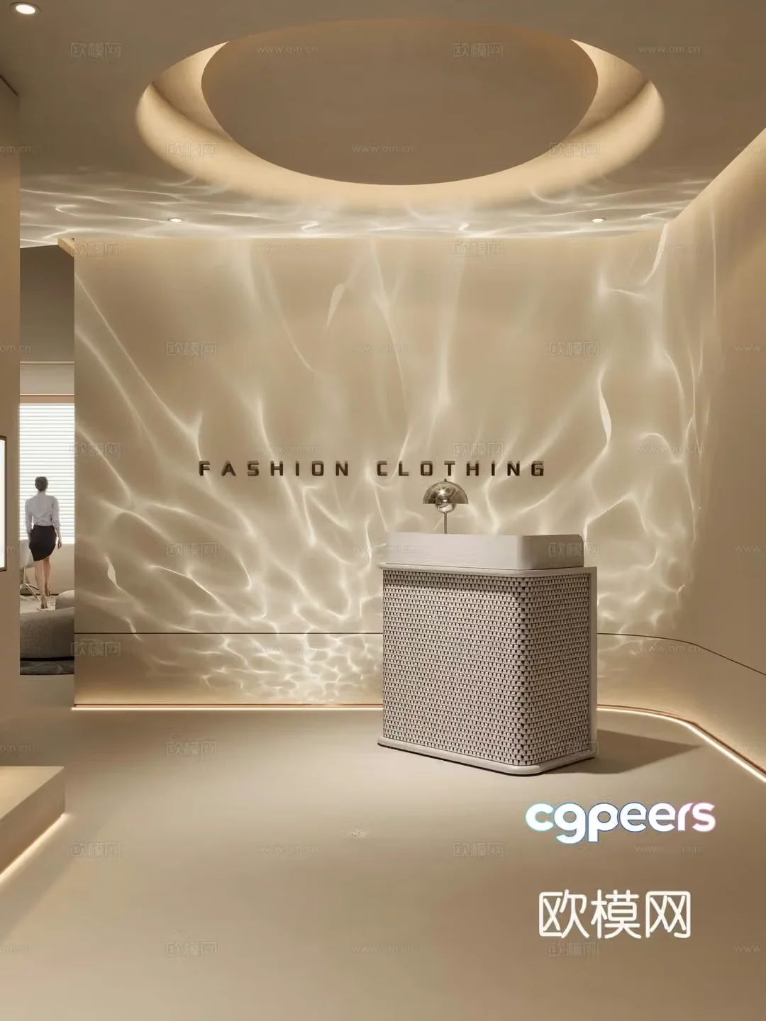 Modern beauty salon reception desk lounge area negotiation room 3d model 3d model
