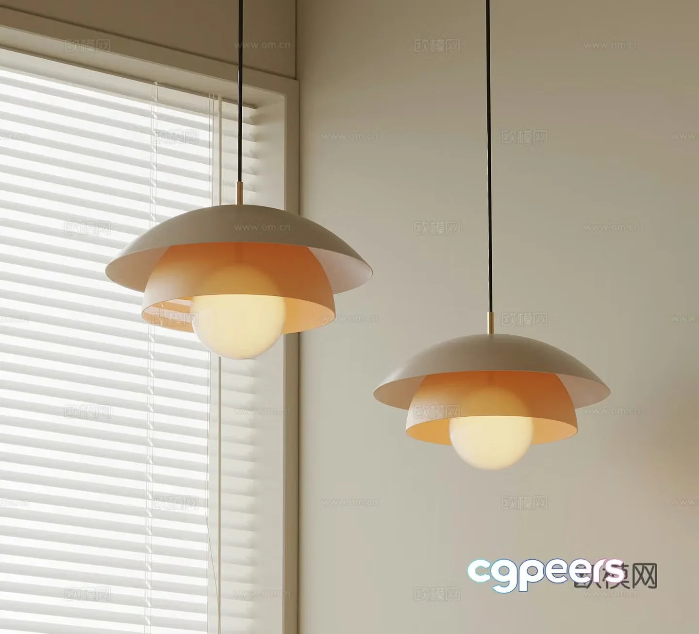 Modern Cream Style Chandelier 3d Model