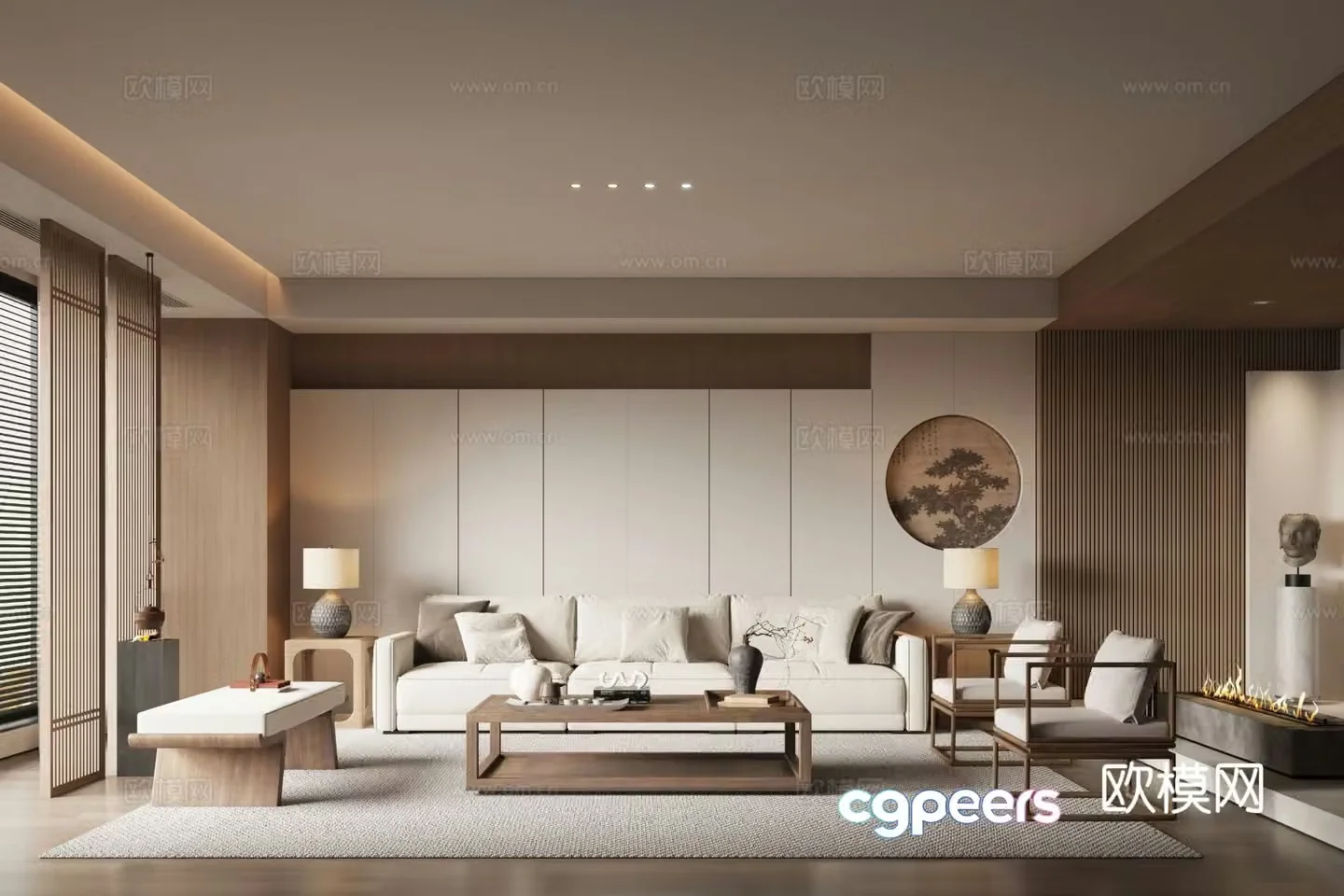 New Chinese Song style living room 3D model