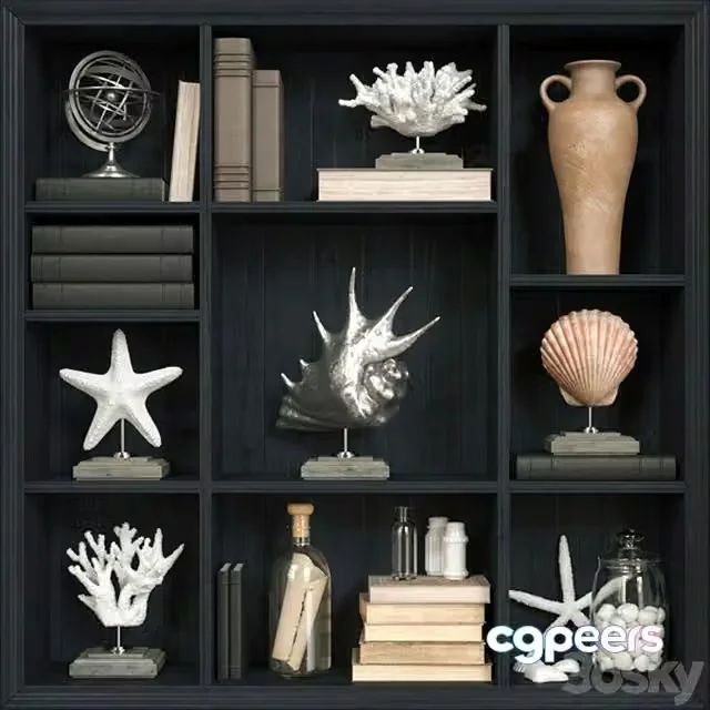 3ds Max Free – Decorative set on the sea theme