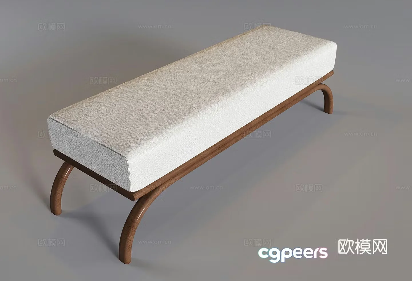 Middle-aged solid wood shoe replacement stool soft-pack sofa stool bed end stool bench 3D model
