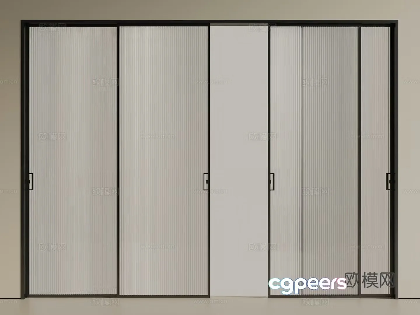 Light luxury minimalist sliding door kitchen door balcony door Changhong glass door interior door 3d model