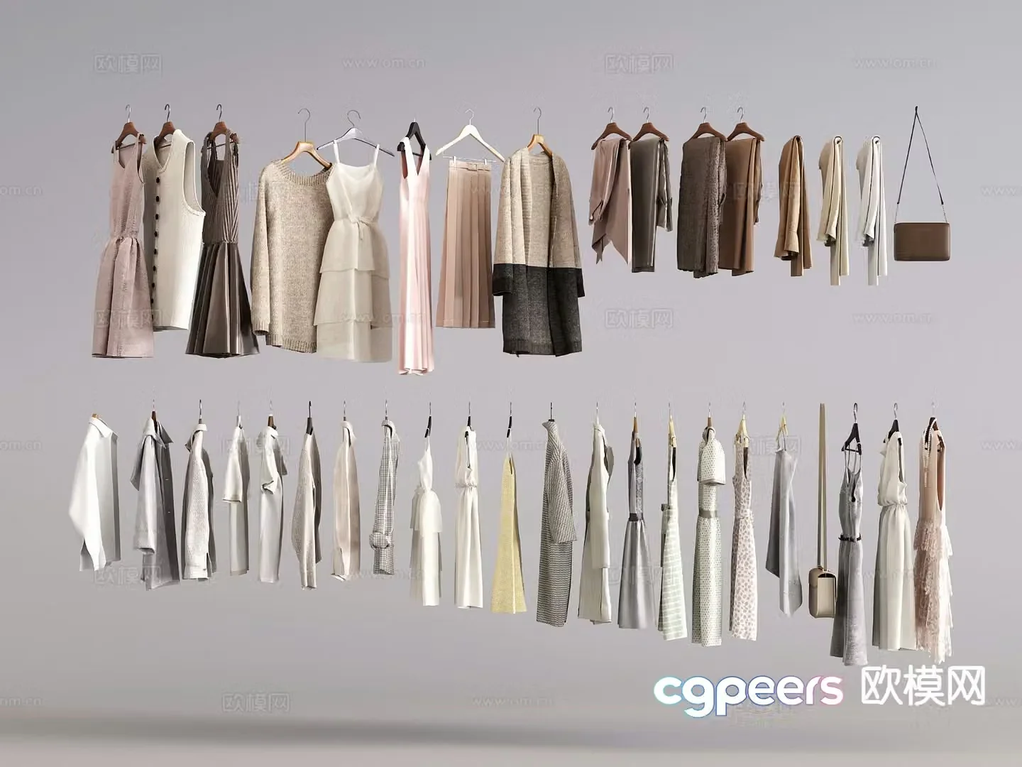 dress clothes skirt tops pants clothing 3d model
