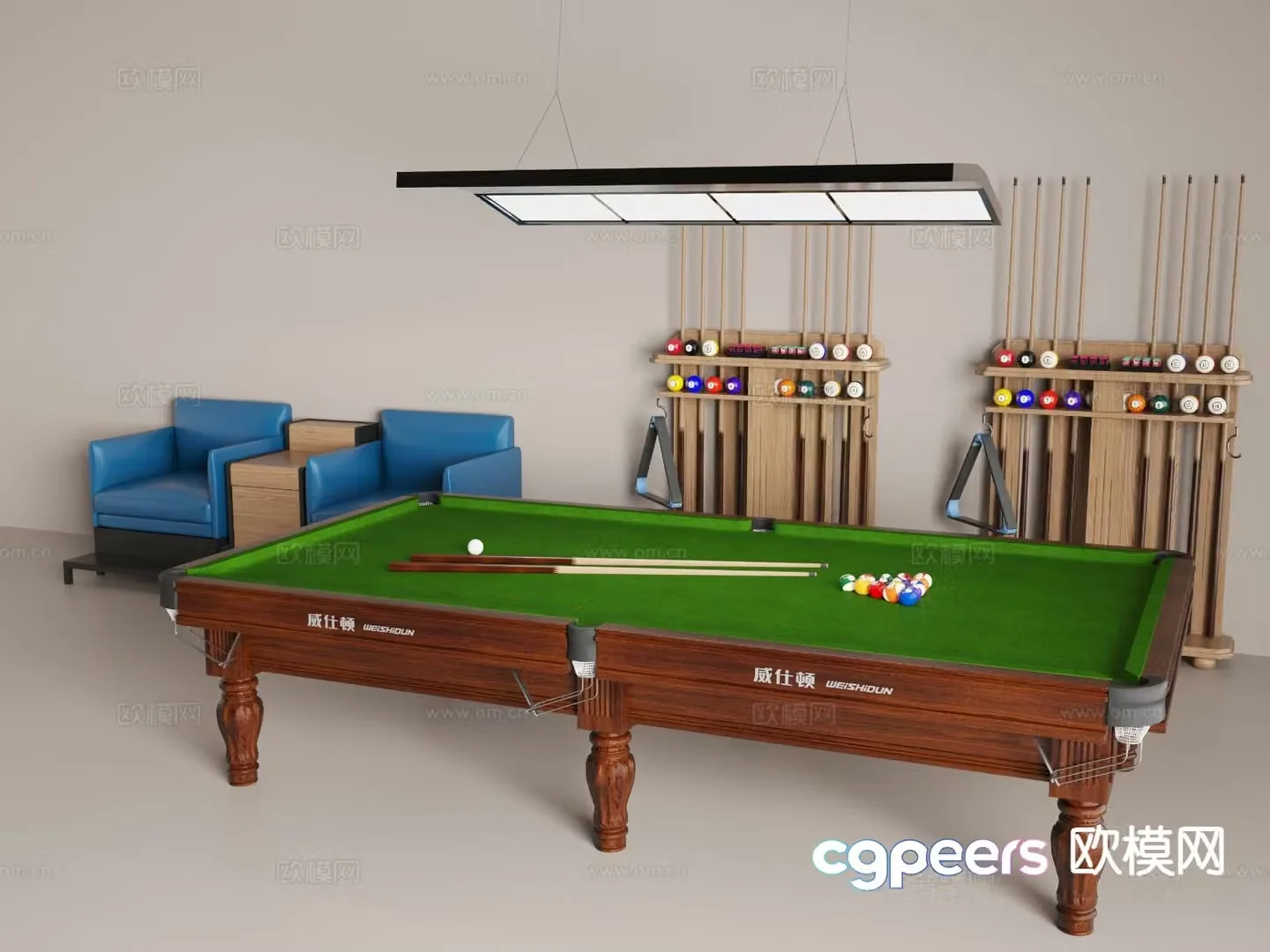 Modern billiard table 3d model