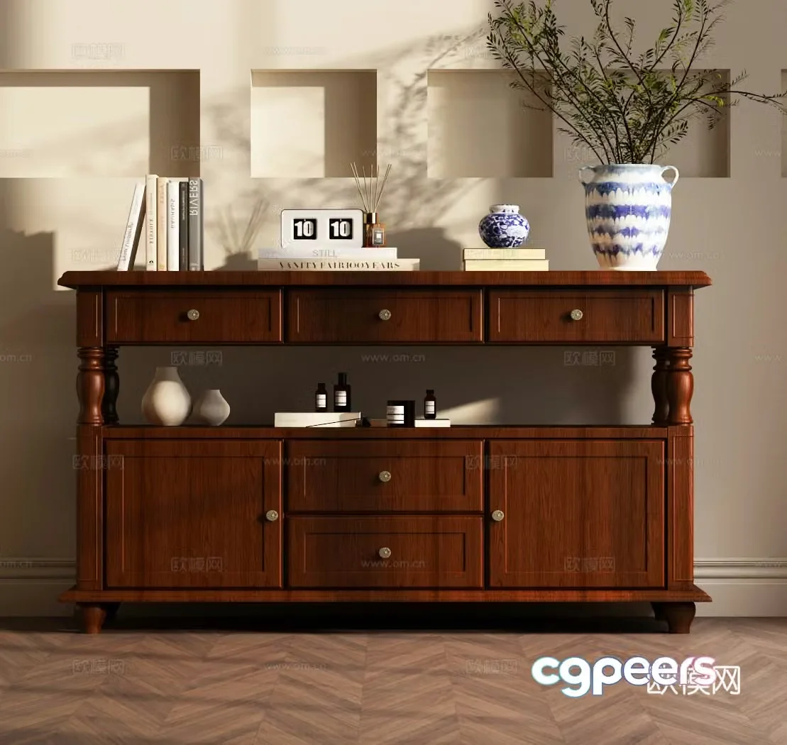 American entrance cabinet American end viewing platform American decorative cabinet 3D model