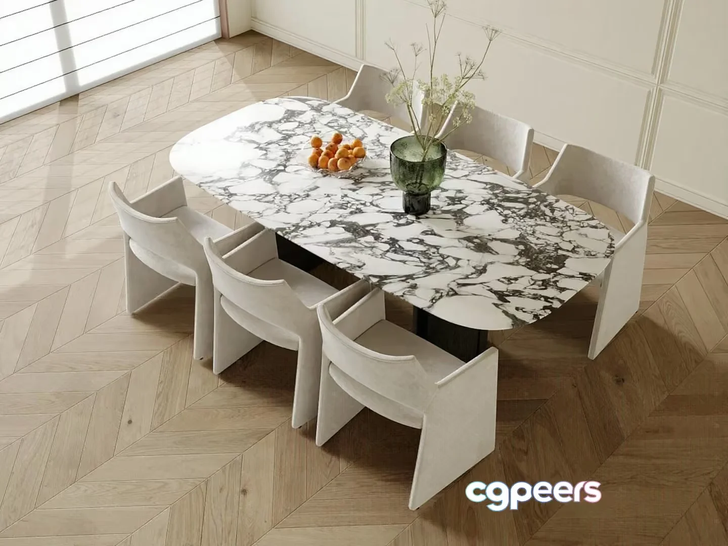 Modern Dining Table 3D Model – 5311 – CORONA Render