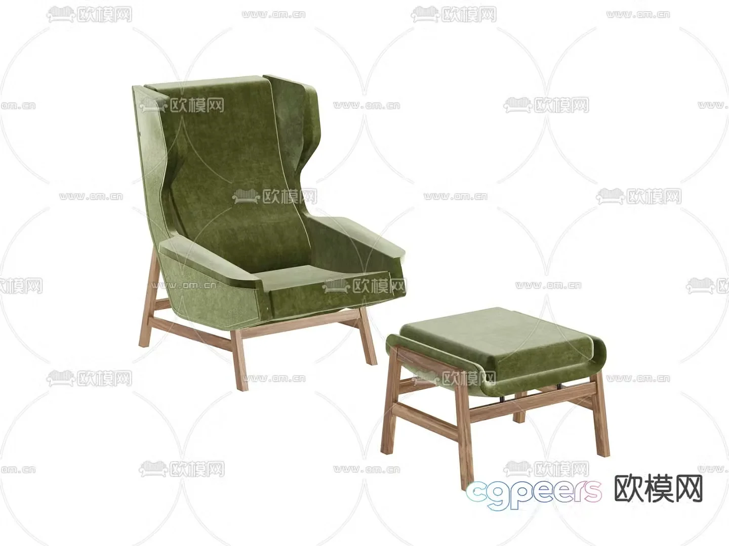 Modern leisure chair pedal 3d model