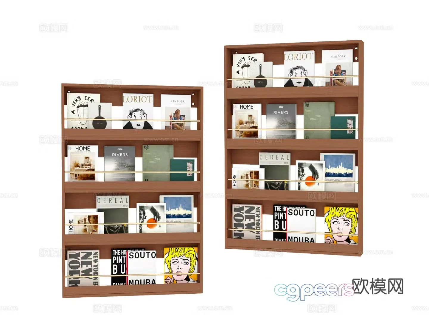Bookshelf Magazine Shelf 3D Model