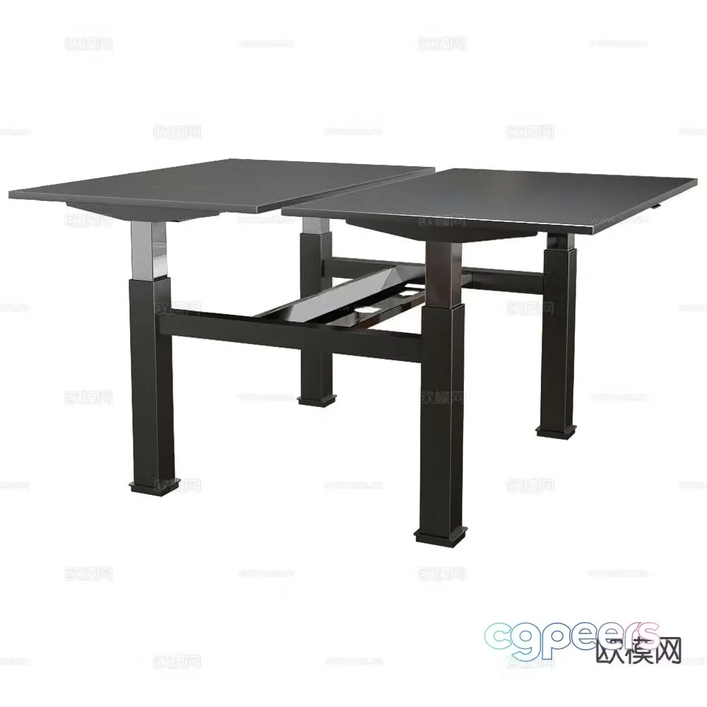 Mara lift table double desk 3d model
