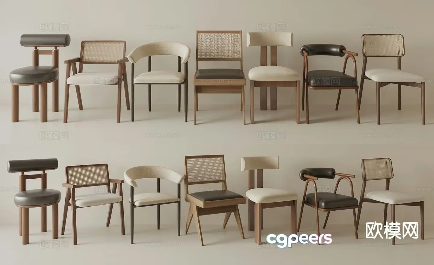 Medieval style dining chair single chair 3d model
