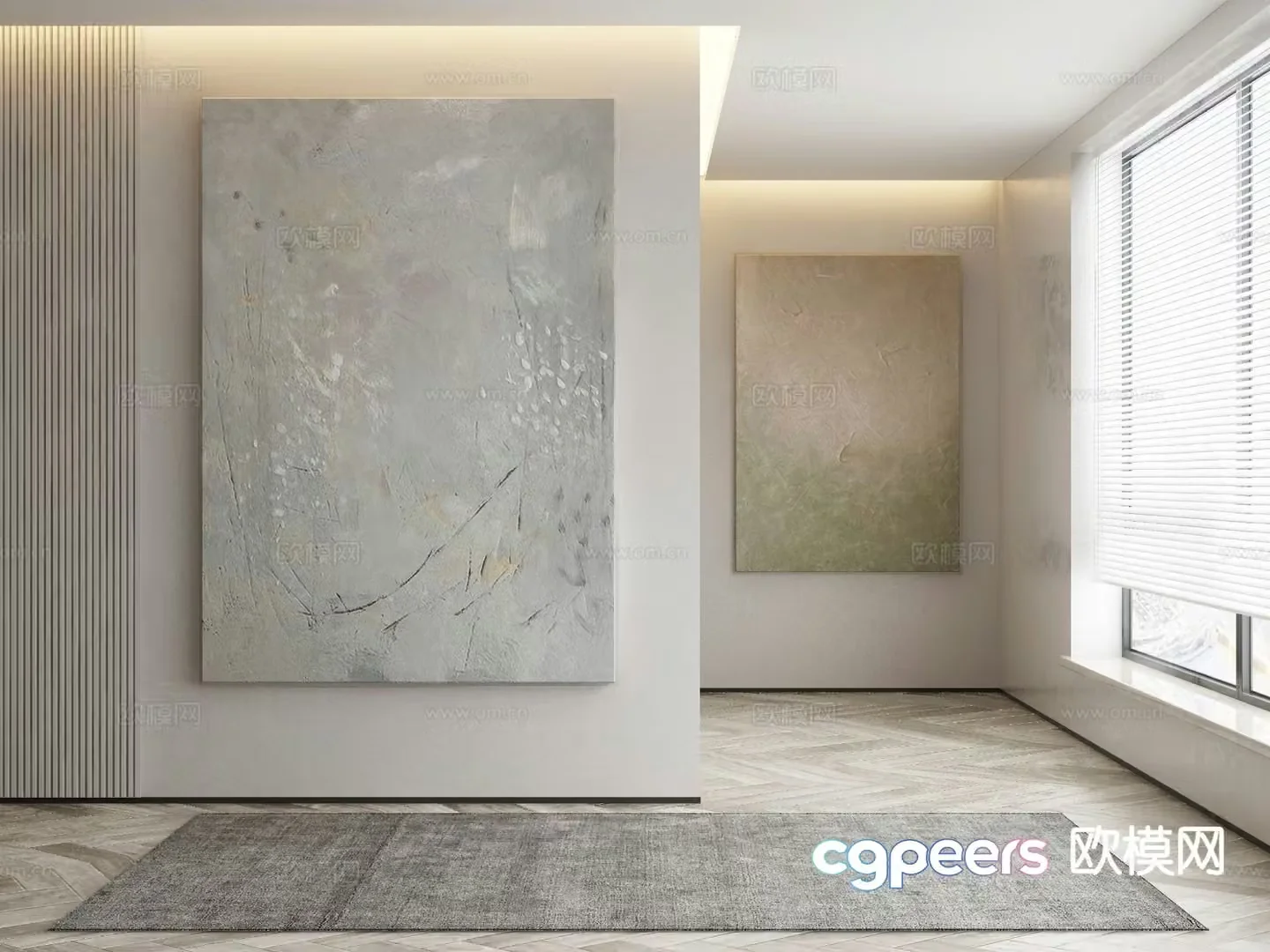 Modern art painting texture painting decorative painting 3d model