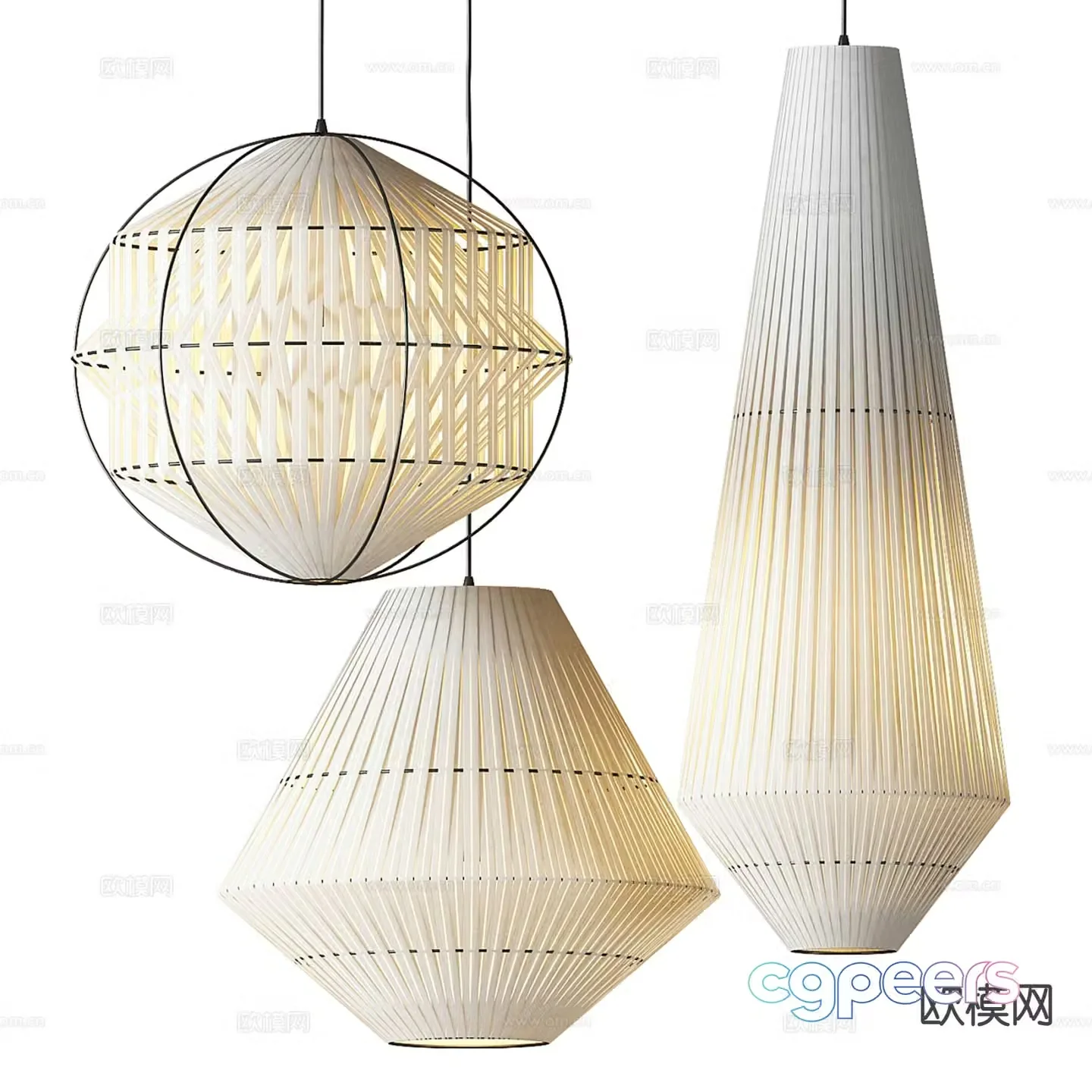 Wasabi Chandelier Lantern Chandelier 3D Model